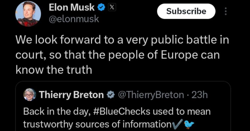 EU Accuses X of Misleading Users with Blue Checkmark