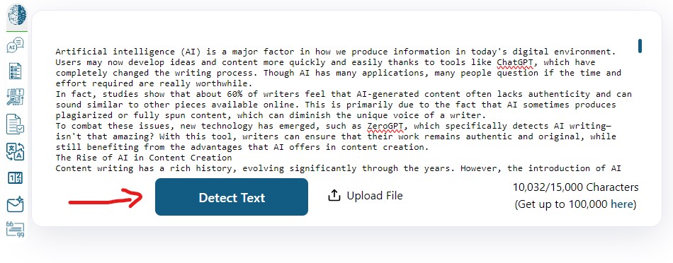 Upload Content for Detection