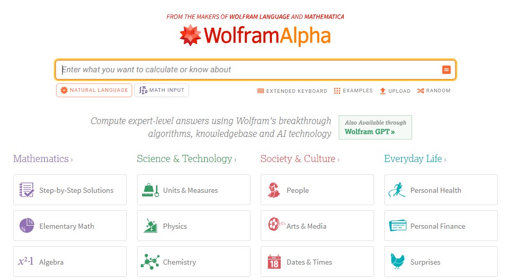 Top AI Homework Helper: Wolfram Alpha