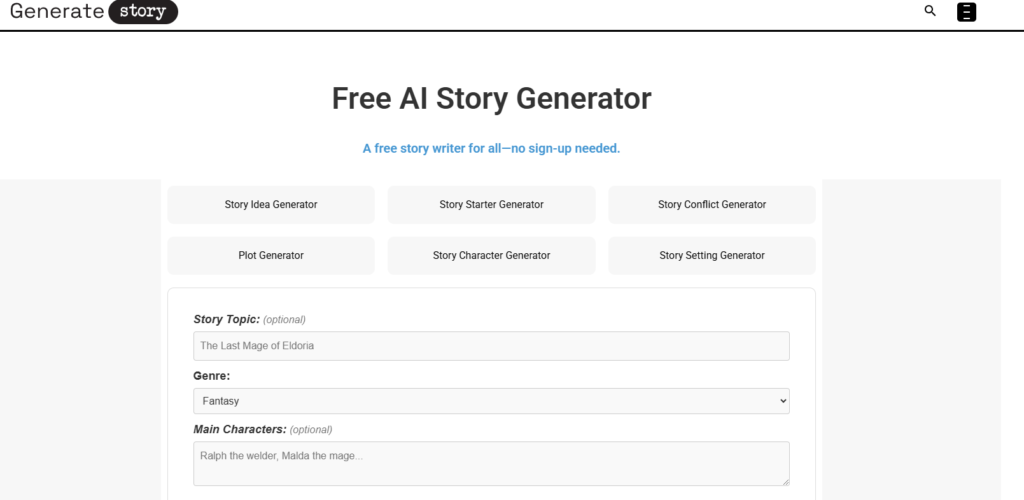 generate story io