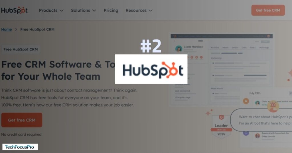 Top CRM Software for Insurance Agents: Hubspot CRM