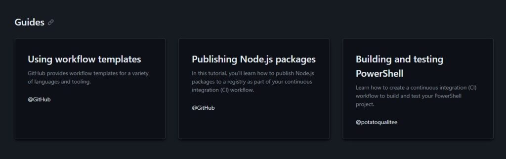 github action docs guide
