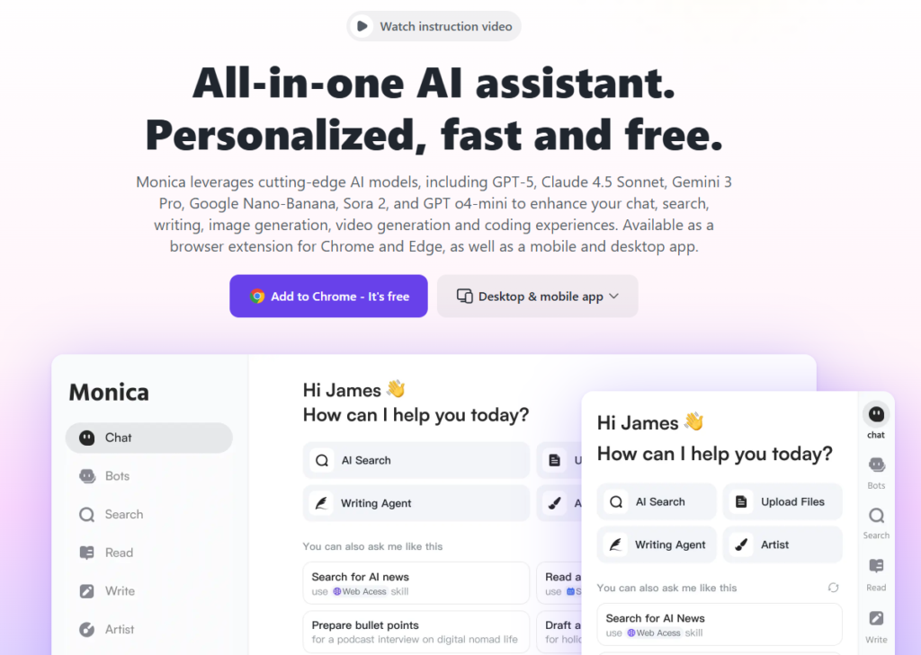 Monica AI Copilot performance intensive browser extension